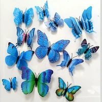 12pcs stereo butterflies refrigerator stickers removable 3d home decor wall stickers room decor bedroom girl