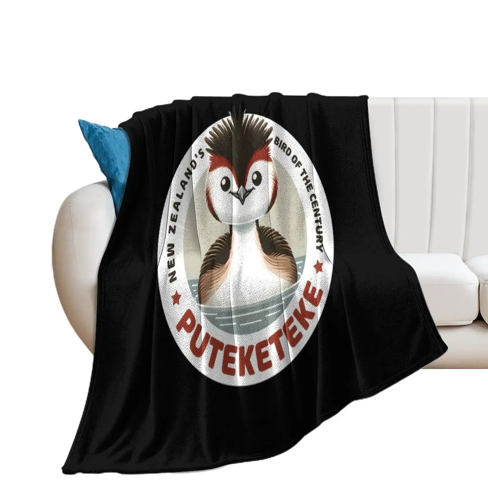 Одеяло Puteketeke Bird птица новозеландского века плед для кемпинга покрывала детской