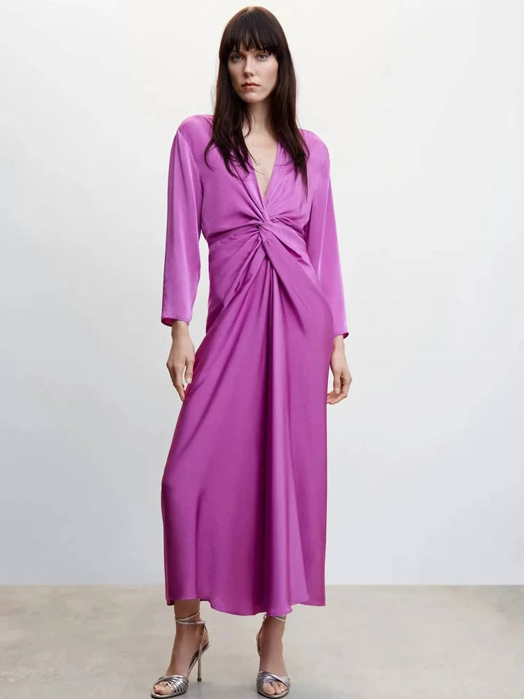 

PB&ZA couture fashion temperament satin knot dress