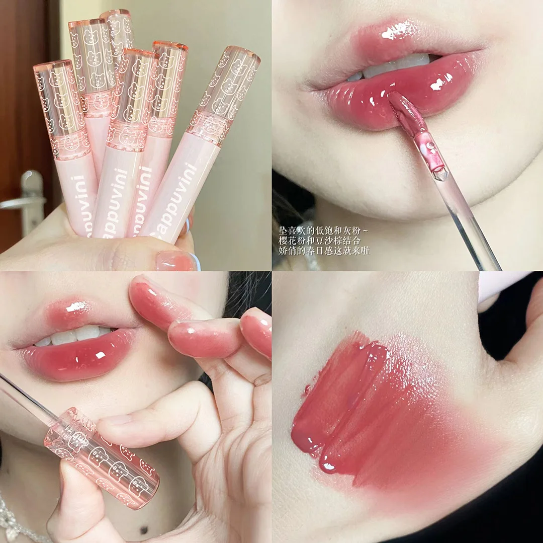 1PC Bubble Lip Tint Glossy Glassy Lipstick in Affordable Student Milk Tea Shade