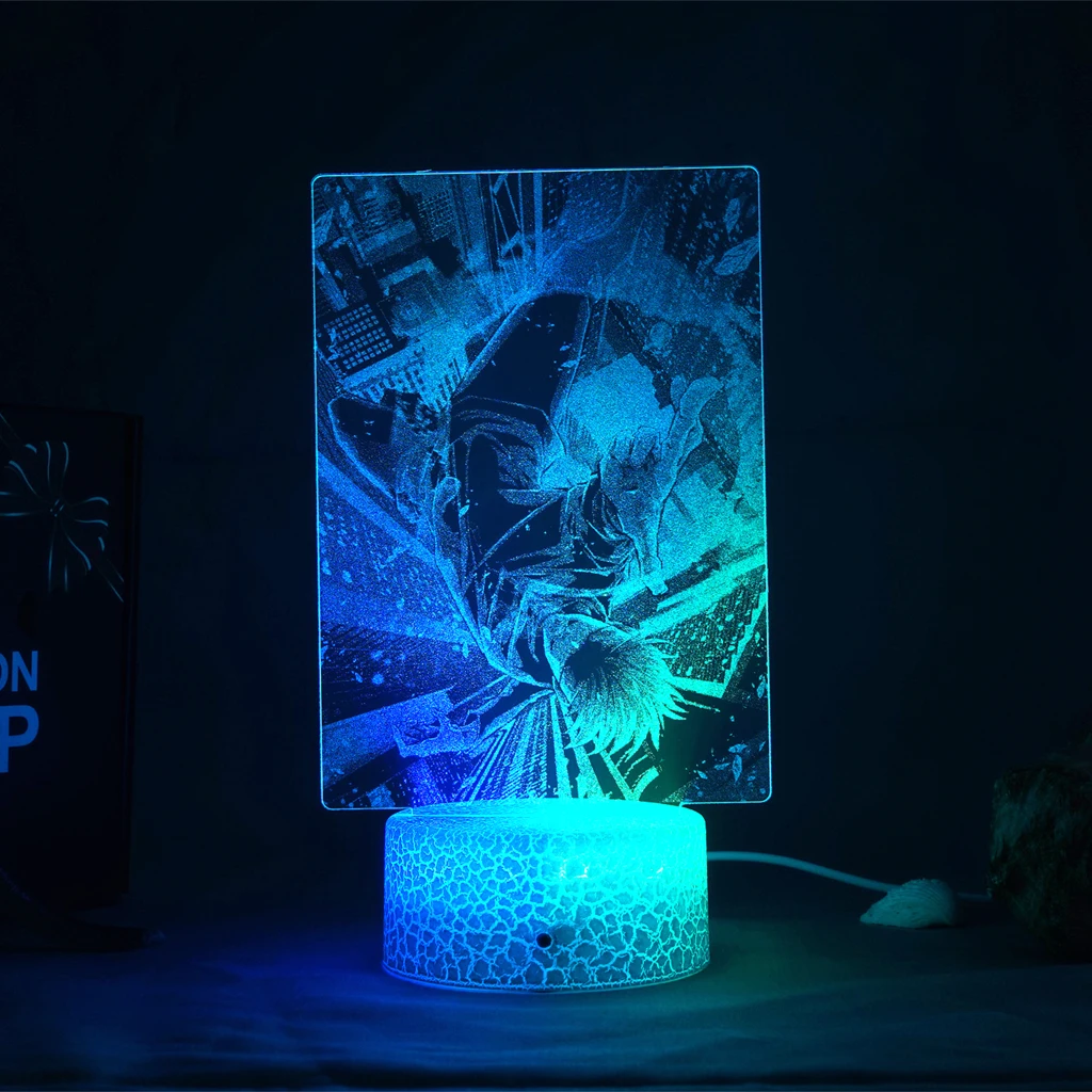 

Anime Jujutsu Kaisen Gojo Satoru Figure Led Lamp for Room Decor Birthday Gift Manga Jujutsu Kaisen Two Tone crack Led 3D Light