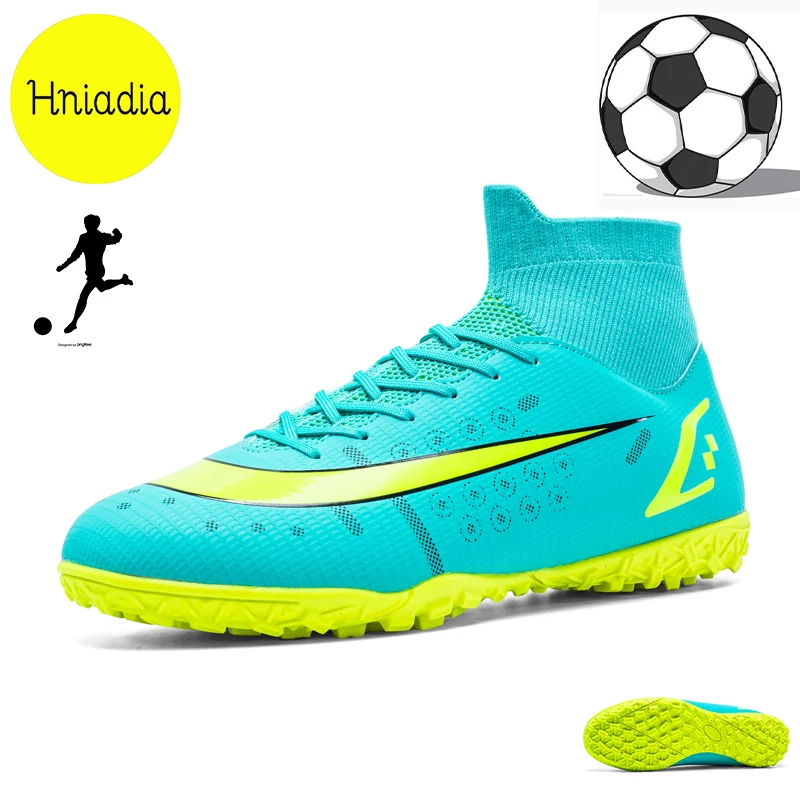 

Soccer Shoes Same As Messi FG High Ankle Football Boots Cleats Grass Training Sport Footwear 2021 Men Sneakers Unisex Hot Sale