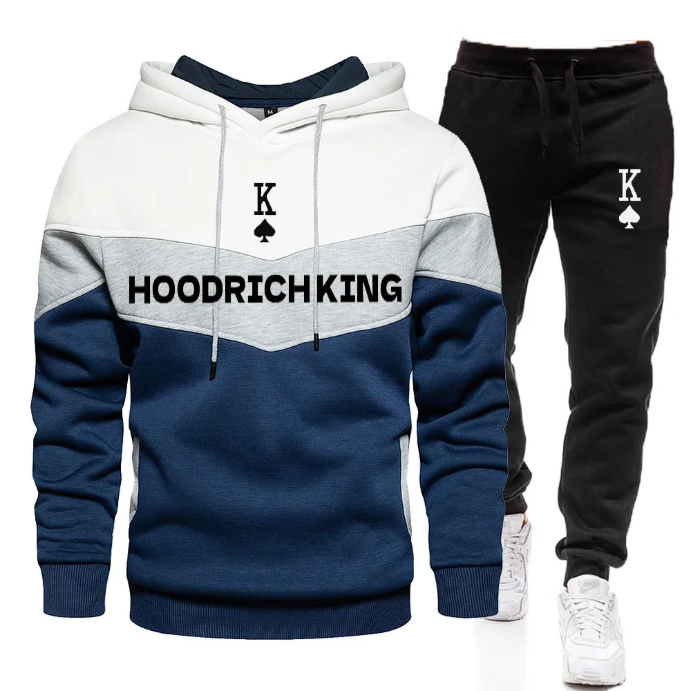 

Tracksuit Men Fashion Hoodies printing Suits Men's Sweatshirts + Drawstring Sweatpants Loose Leisure Sportswear Sets Winter