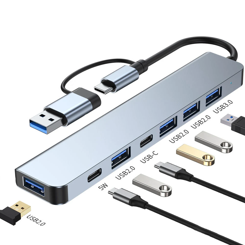 

Высокоскоростной USB 3,0 разветвитель с Type C на 4K HD-адаптер 7 в 1, кардридер, многопортовая док-станция для Macbook, компьютерные аксессуары