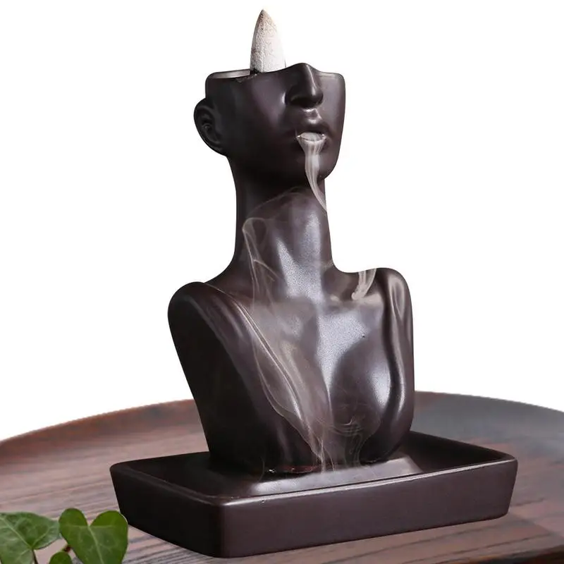 

Incense Waterfall Beauty Statue Ceramic Backflow Incense Holder Waterfall Attractive Aromatherapy Ornament For Office Restaurant
