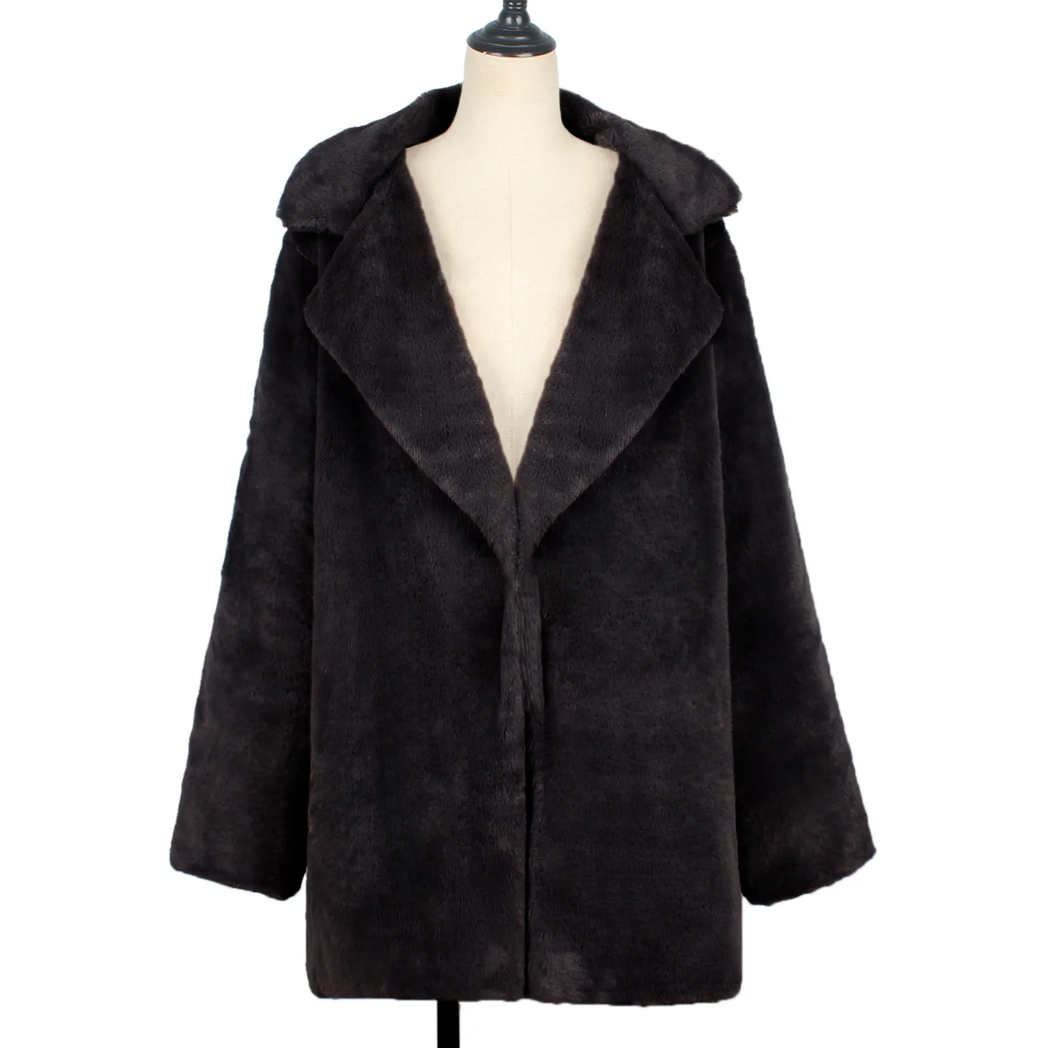Women's Leather Fur Coat Mid-Length Autumn and Winter Imitation Fur Coat Overcoat Female Faux Fur Coat