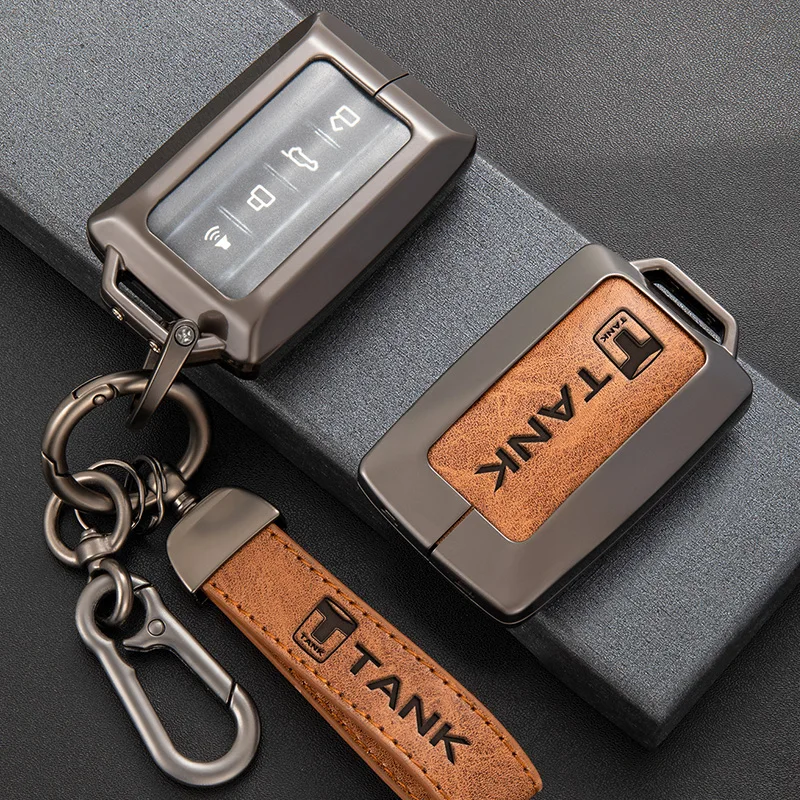 

Zinc Alloy Car Remote Key Fob Case Cover Shell Bag For Great Wall GWM WEY TANK 300 500 Tank300 Tank500 2021 Keychain Accessories