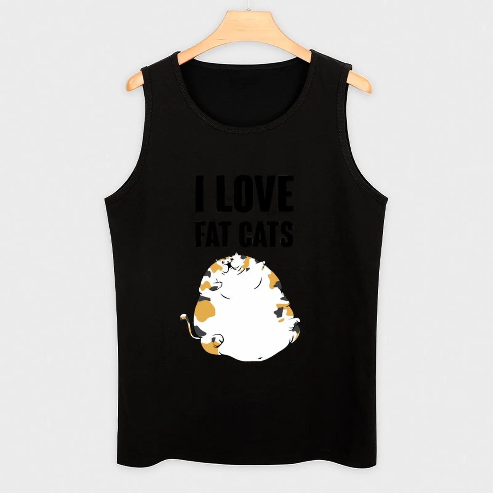 Фото Майка I LOVE FAT CATS для бега и занятий спортом, влагоотводящая, быстросохнущая №3