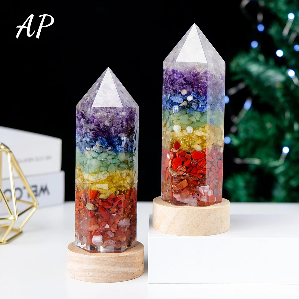 

Natural Crystal Gravel Aogen Chakra Crystal Point Lamp Healing Stone Rose Quartz Chips Crystal Light Home Decoration Gifts