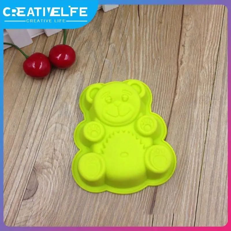 

2/4/6PCS Diy Topper Fondant Baking Chocolate Candy Molds Healthy Safe And Non-toxic Bear Silicone Mold Silicone Harmless
