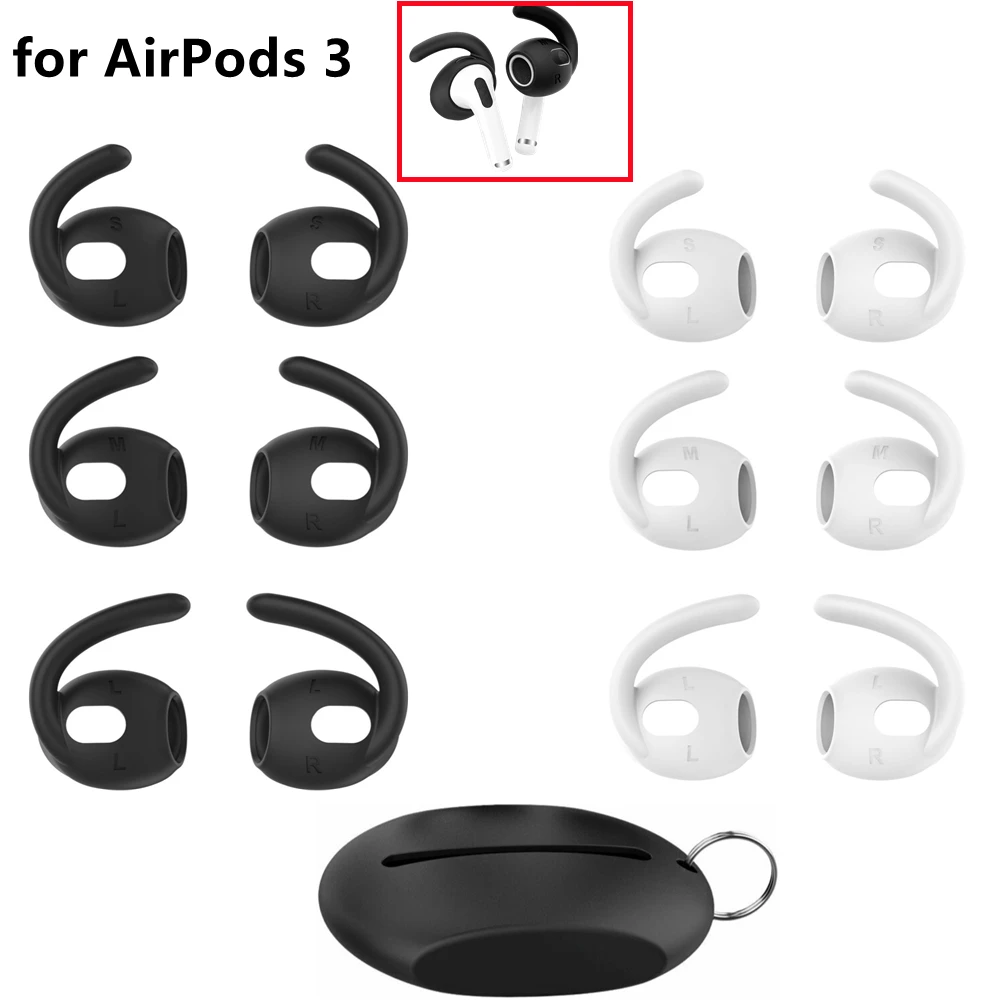 

6 шт., противоскользящие силиконовые насадки для наушников AirPods 3 2021