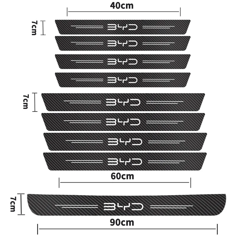 

Автомобильная задняя панель из углеродного волокна для BYD DOLPHIN EA1 2023, пороговое педаль, аксессуары для украшения интерьера от царапин