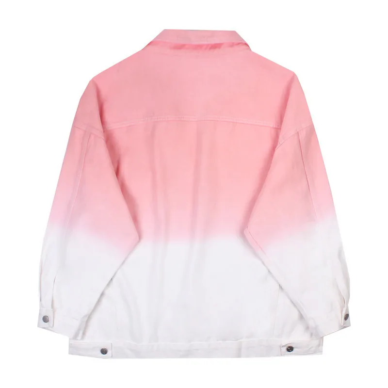 Джинсовая куртка женская с длинным рукавом винтажная свободная повседневная