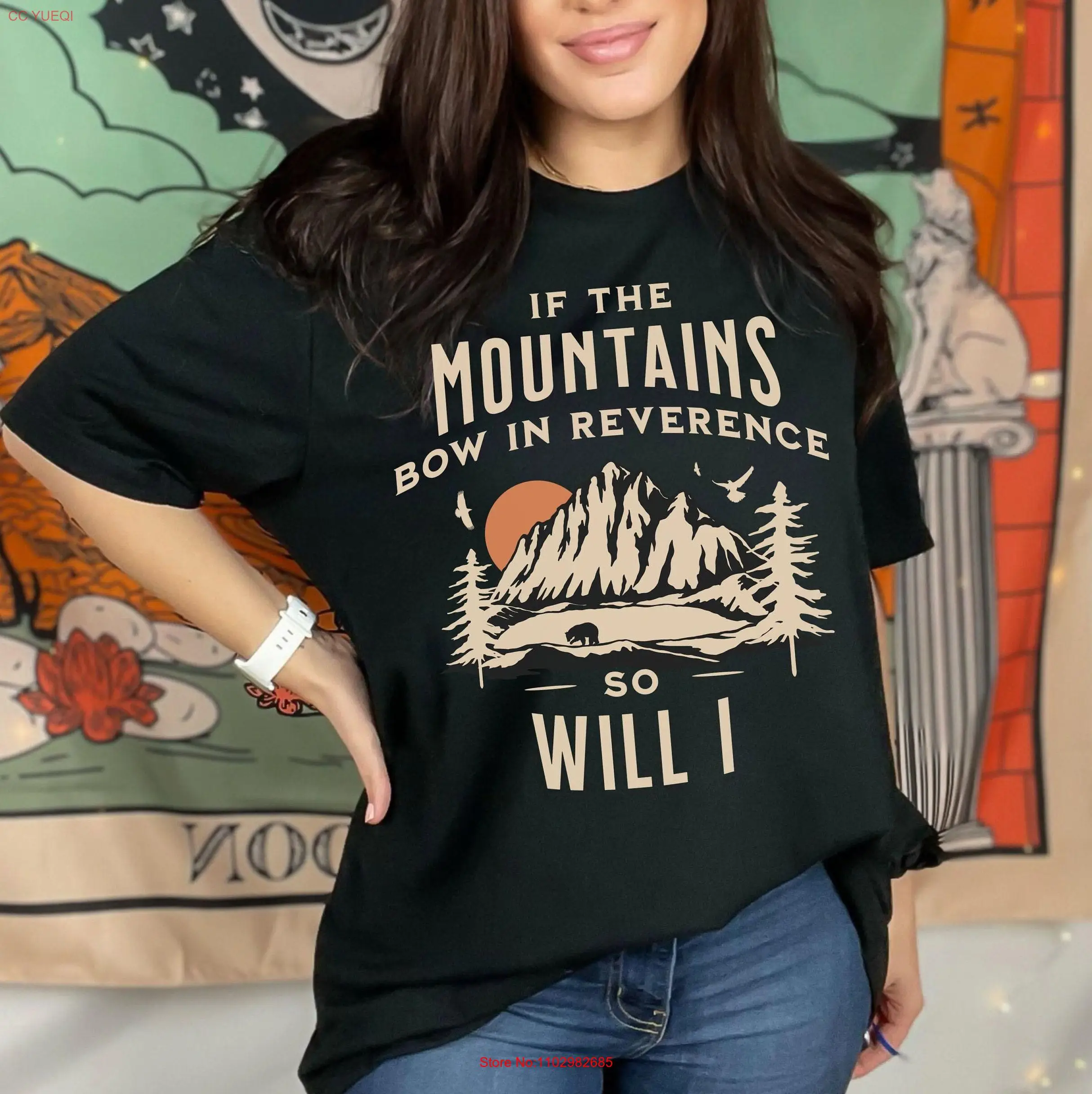 Футболка Поклонение Если горы лук в суд вера христианская модная библейская