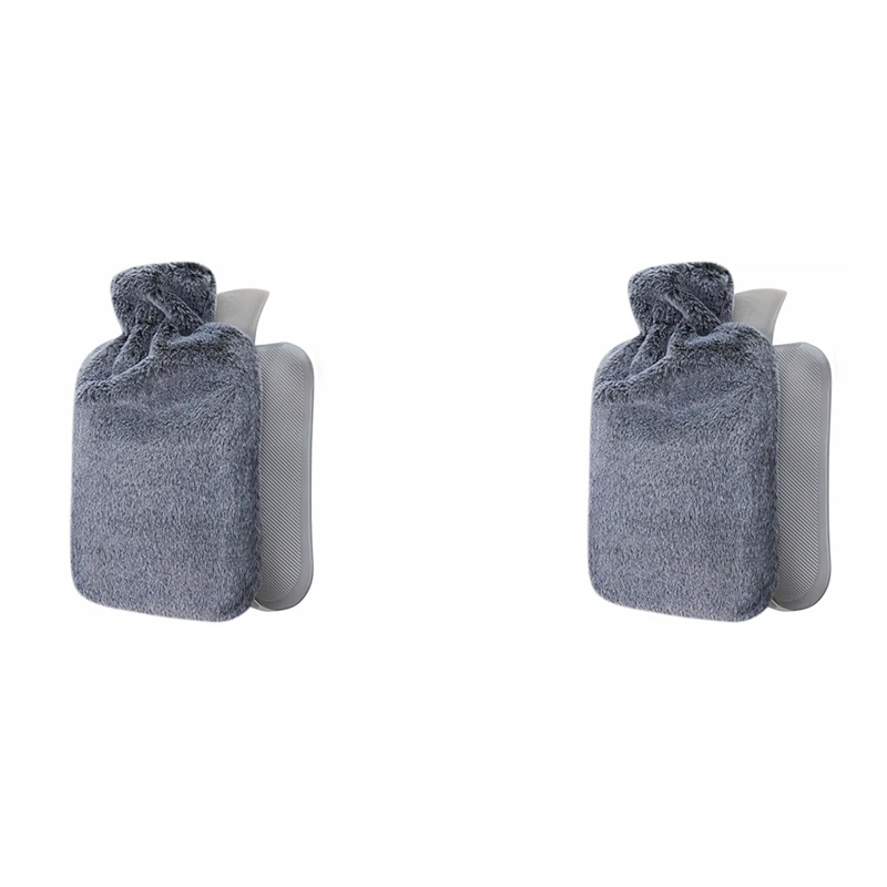 

2X Hot Water Bottle Bed Warm Waist Warm Back Hot Water Bottle With Super Soft Plush Material Cover,A