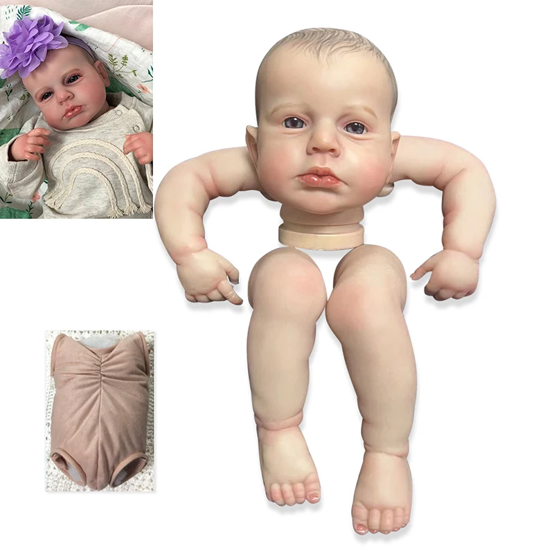 19inch Finished Reborn Baby Doll Size Already Painted Awake Loulou Lifelike Soft Touch Flexible finished Doll Parts dropshipping