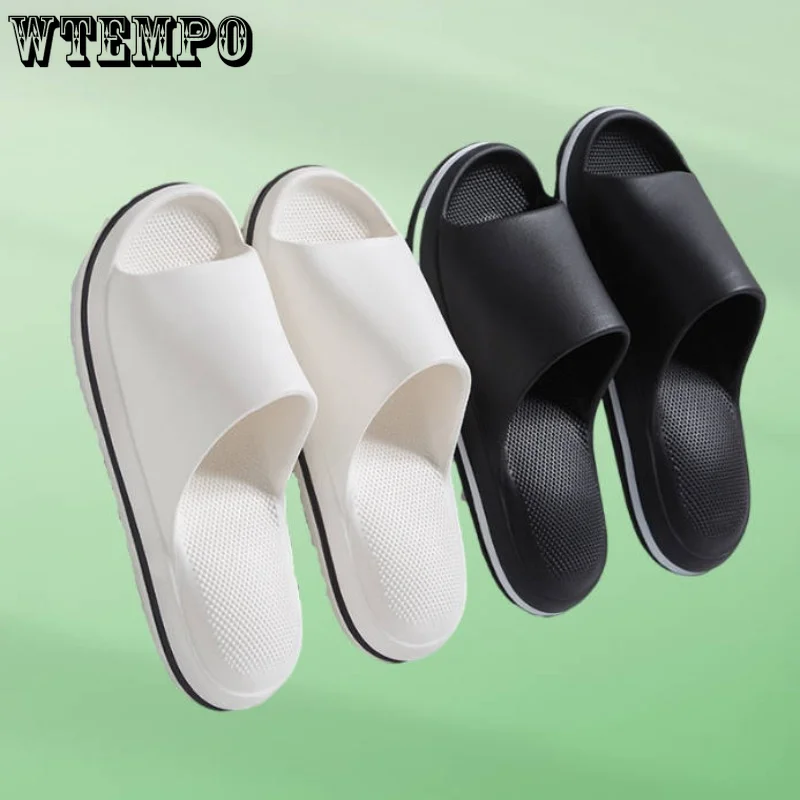 

WTEMPO Fashion Slippers Soft Slides Non-slip Flip-Flops Comfortable Summer Shoes Couples Thick Platform Sandals Dropshipping
