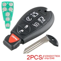 2pcs 6 buttons remote car key fob with id46 chip m3n5wy783x fit for dodge grand caravan chrysler jeep town and country