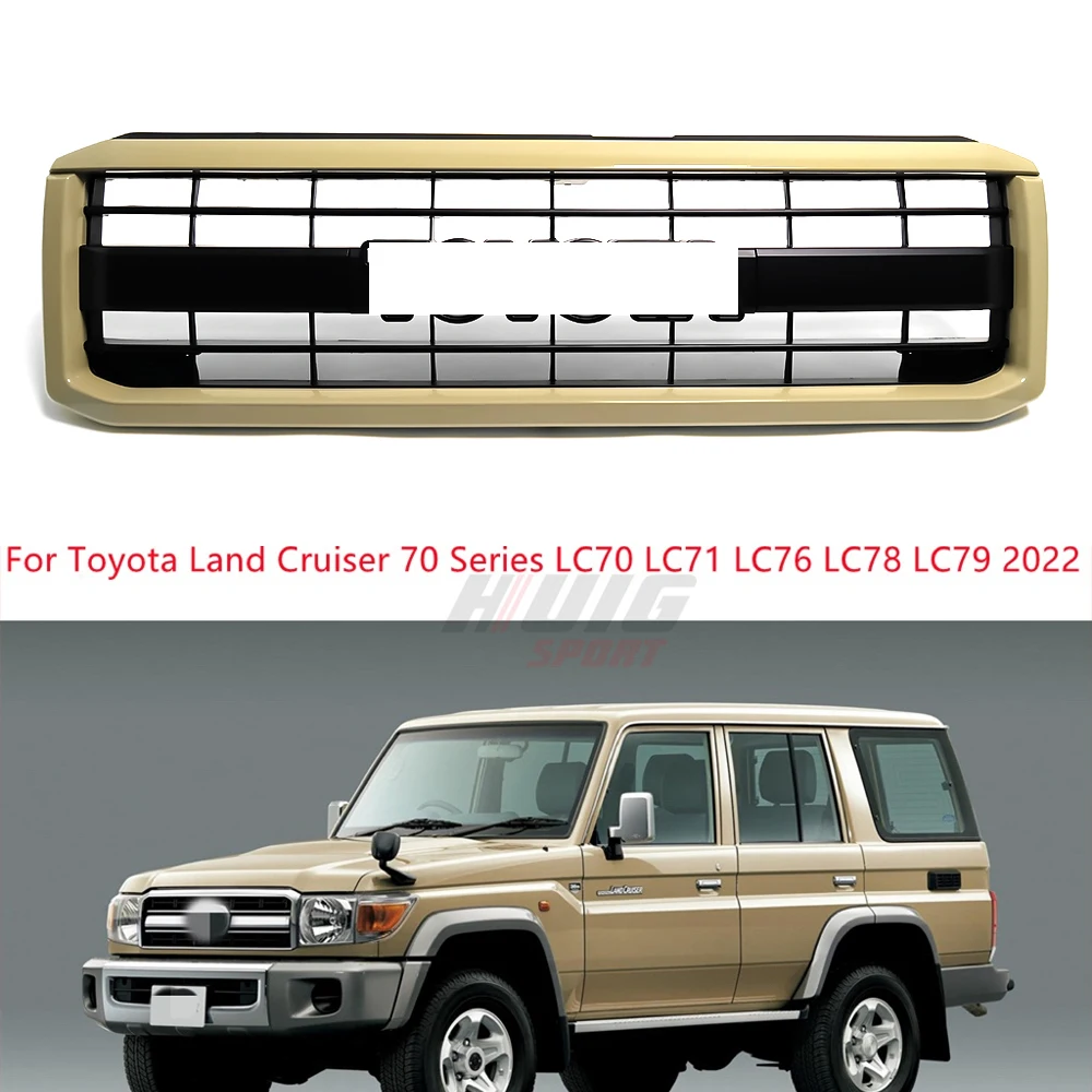 

For Toyota Land Cruiser 70 LC70 LC71 LC76 LC78 LC79 2022 Car Styling Front Bumper Grille Replacement Net Cover Trim Accessories