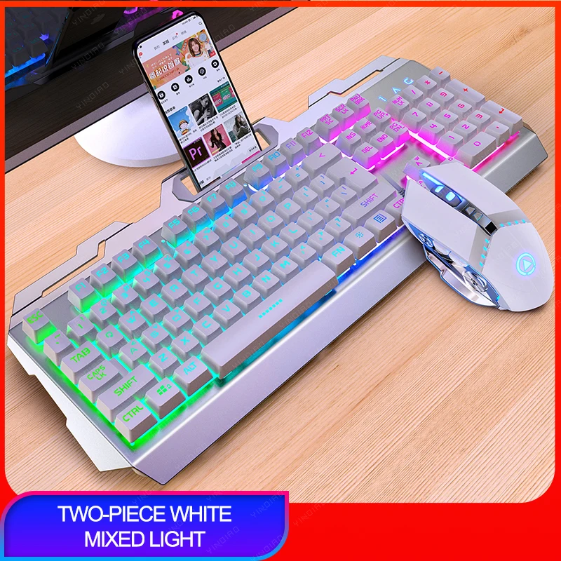 

Gamer USB Wired Keyboard Mouse Manipulator Mechanical Feeling RGB Gaming LED Mice Headphones Keyboard For PC Laptop Computer