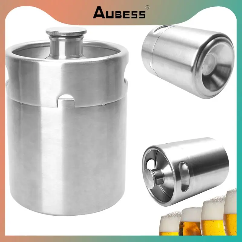 

2L Stainless Steel Keg Growler Pot Bottle for Beer Wine Home Brew Making Screw Cap Beer Growler Home Brew Wine Pot Barware Party