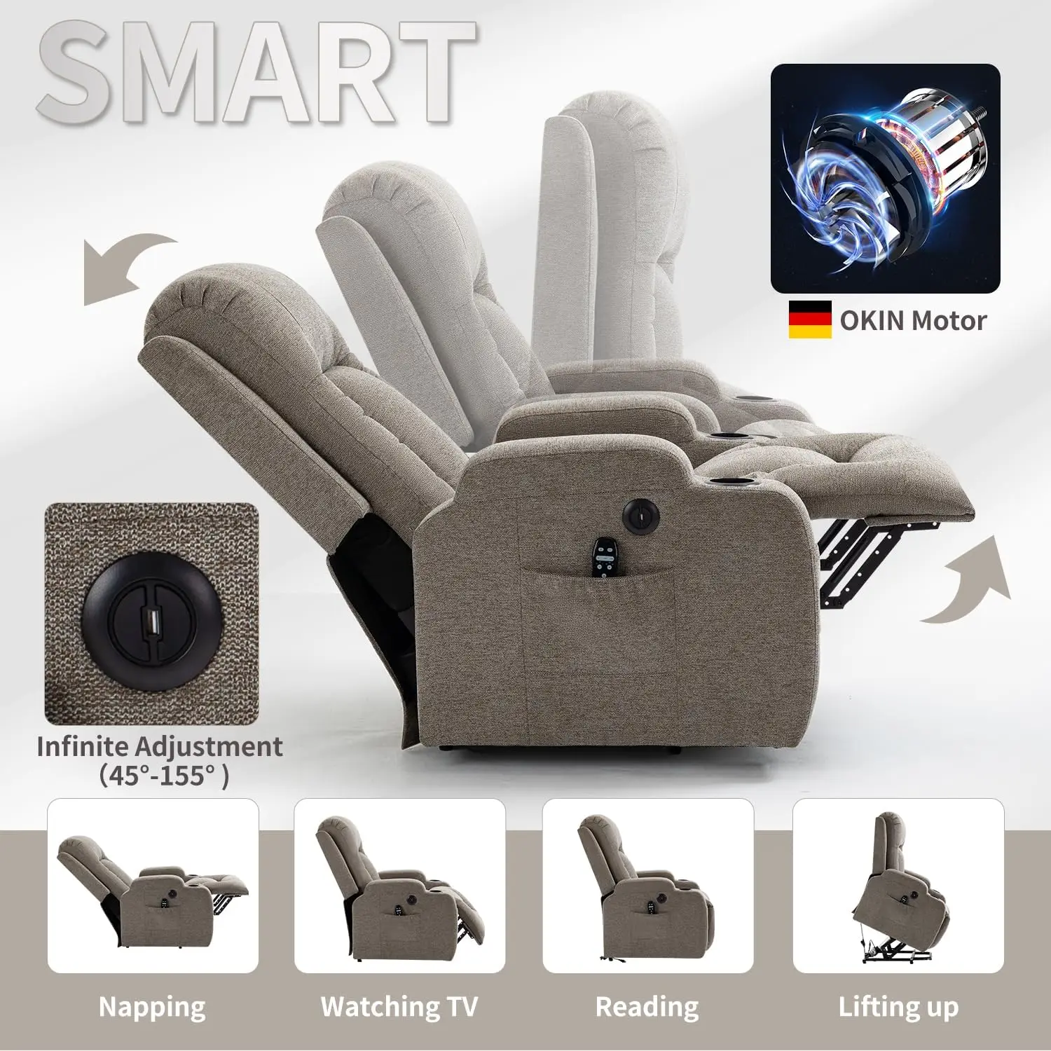 Кресло с электроподъемником и подогревом для пожилых людей электрические кресла