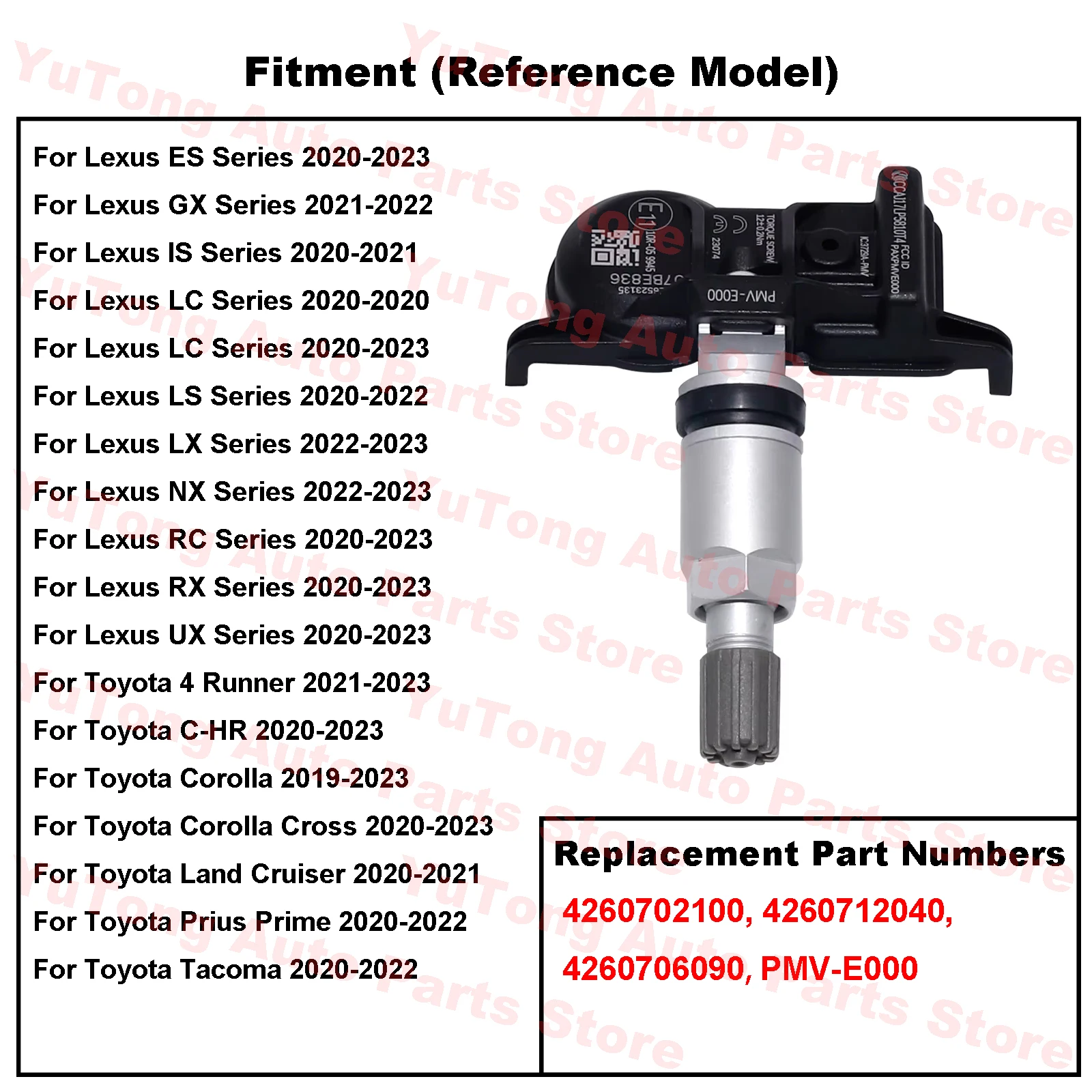 Фото Датчик давления в шинах TPMS для Lexus ES, IS, LC, RX, UX 2020, Toyota 4Runner 2021, 2022, 2023, C-HR, Corolla, Land Cruiser, Tacoma, Prius №3