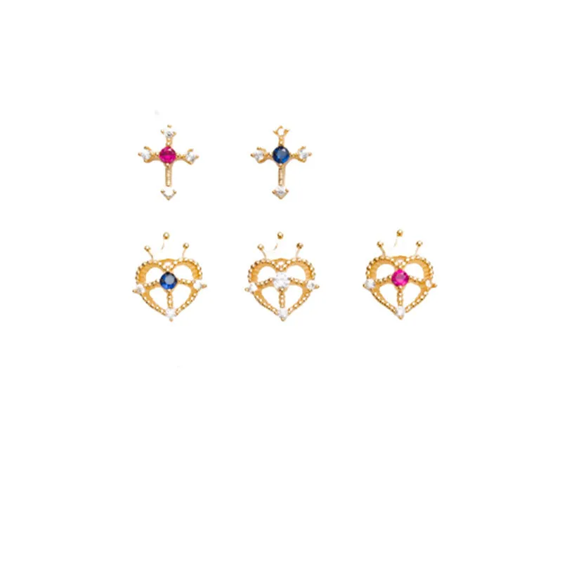 

20pcs Water Ice Moon Nails Diamond Sailor Moon Nail Jewelry Diamond Cross Wholesale Zircon Small Designer Nail Tips Accessories