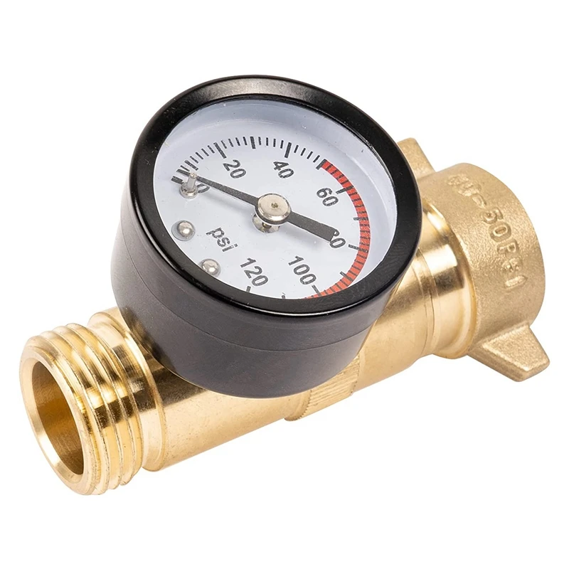 

RV Water Pressure Regulator RV Water Pressure Relief Valve with Filter and Gauge for Camper Travel Trailer RV Plumbing