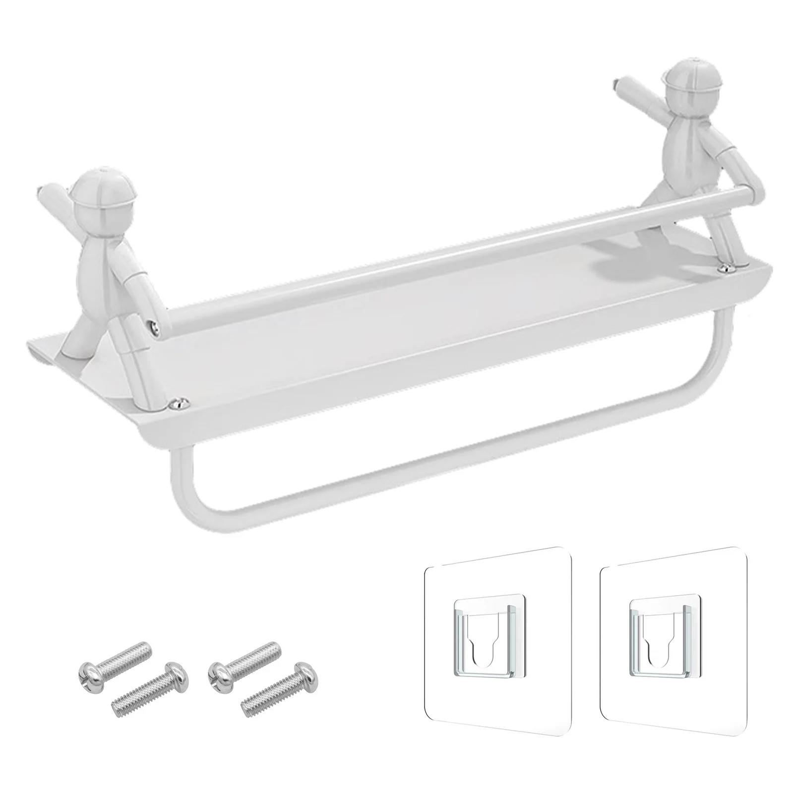 

Home Decor Wall Mount Waterproof Stainless Steel Rustproof Multifunctional Towel Rack With Guardrail Bathroom Shelf Heavy Duty