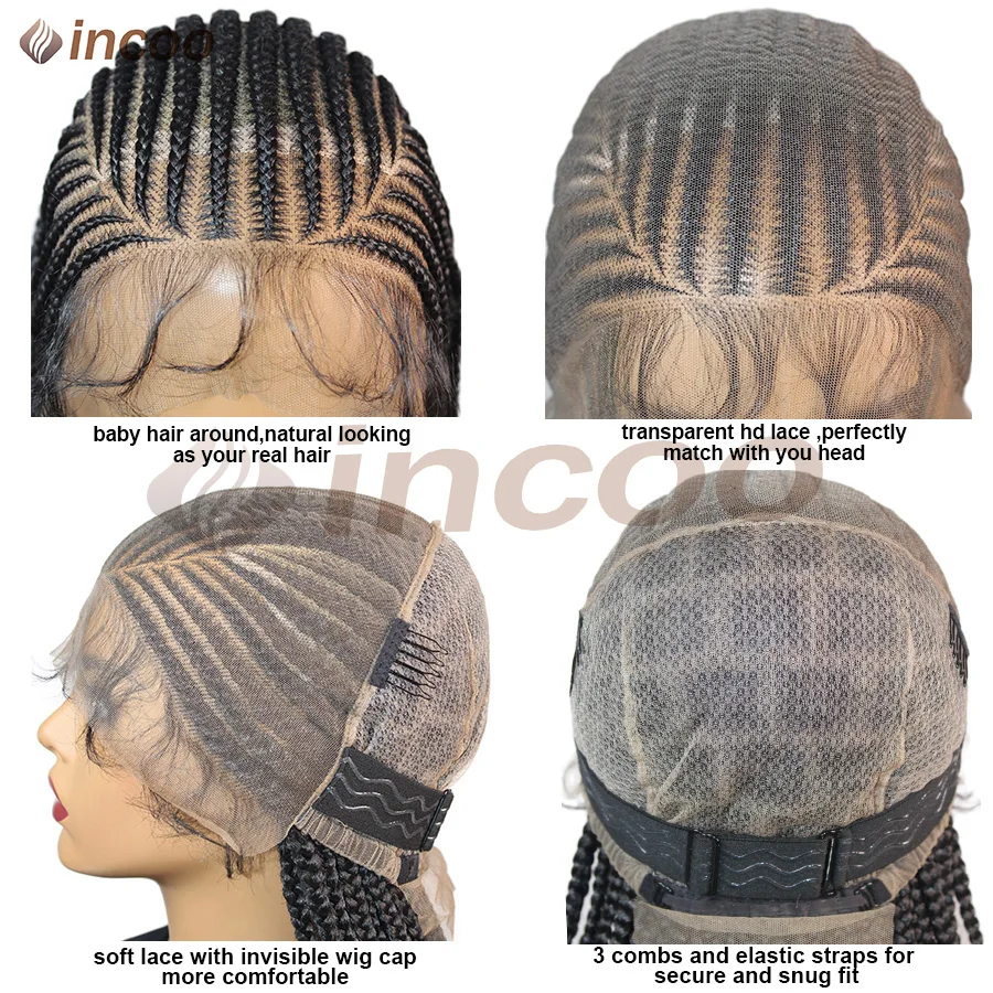 Синтетические полные кружевные косички ручной работы Fulani без узлов плетеные