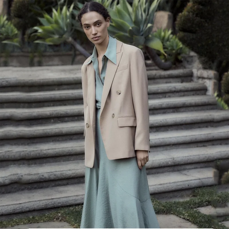 

Женский модный пиджак, новый шерстяной свободный костюм, осень и зима 2022, темпераментный Двубортный повседневный небольшой костюм для поездок