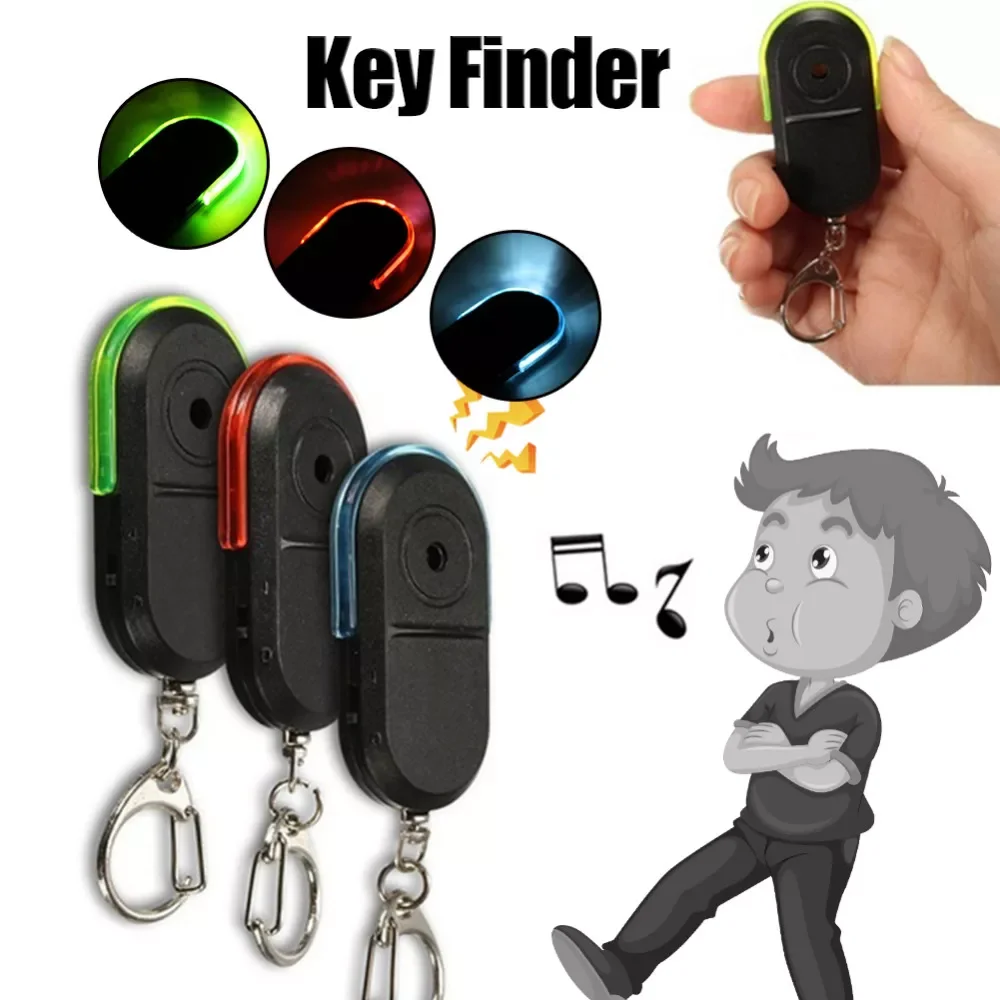 

Wholesale Wireless 10m Anti-Lost Alarm Key Finder Locator Keychain Whistle Sound With LED Light Mini Anti Lost Key Finder