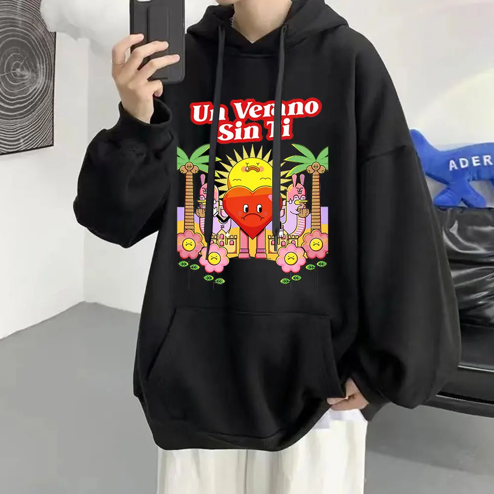 

Bad Bunny UN VERANO SIN TI Graphics Classic Fashion Printed Hoodie Streetwear Winter Keep Warm Women Simple Sweatshirts Pullover