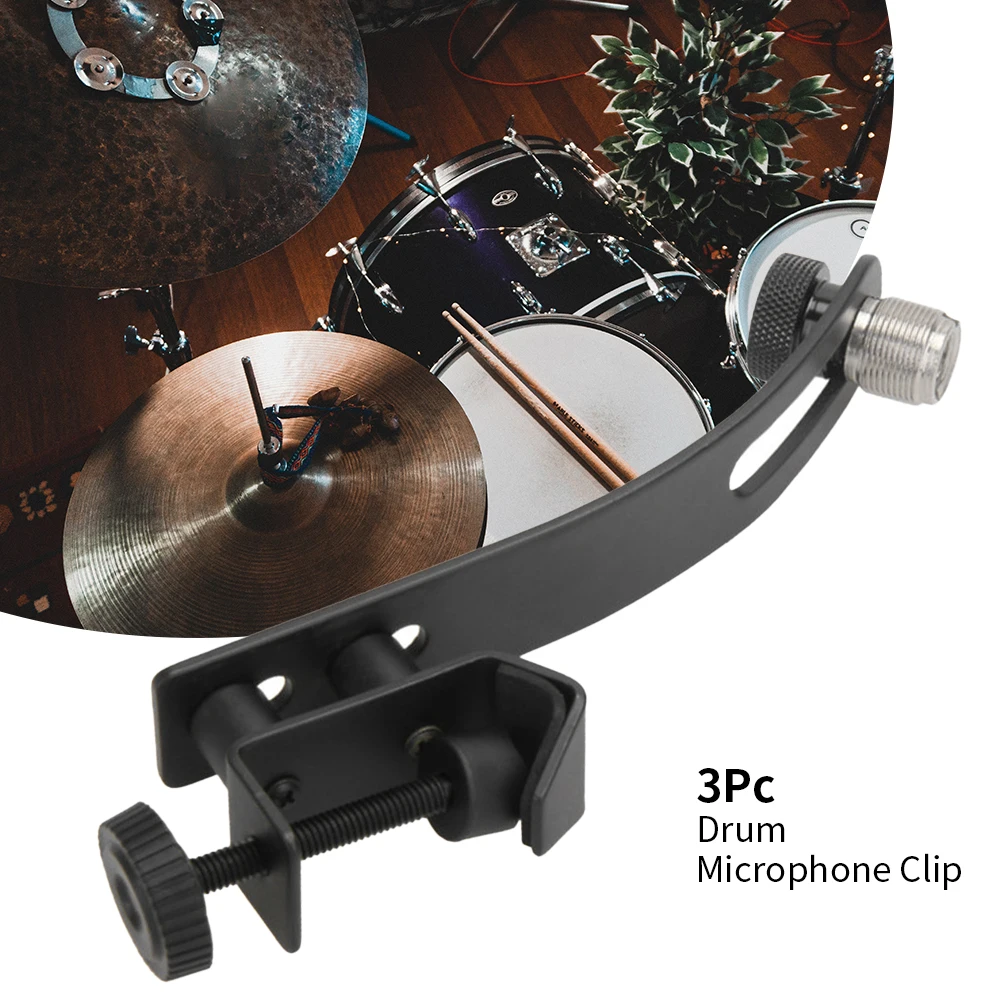 

Useful Rim Mount Holder Instrument Accessory Concert Hall Drum Microphone Clip Easy Install Universal Adjustable Clamp Portable
