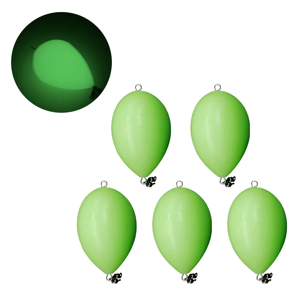 

5Pcs Luminous Float Egg Bobber Float Night Fishing Float Long Distance Egg-Shaped Casting Bait Fishing Accessories
