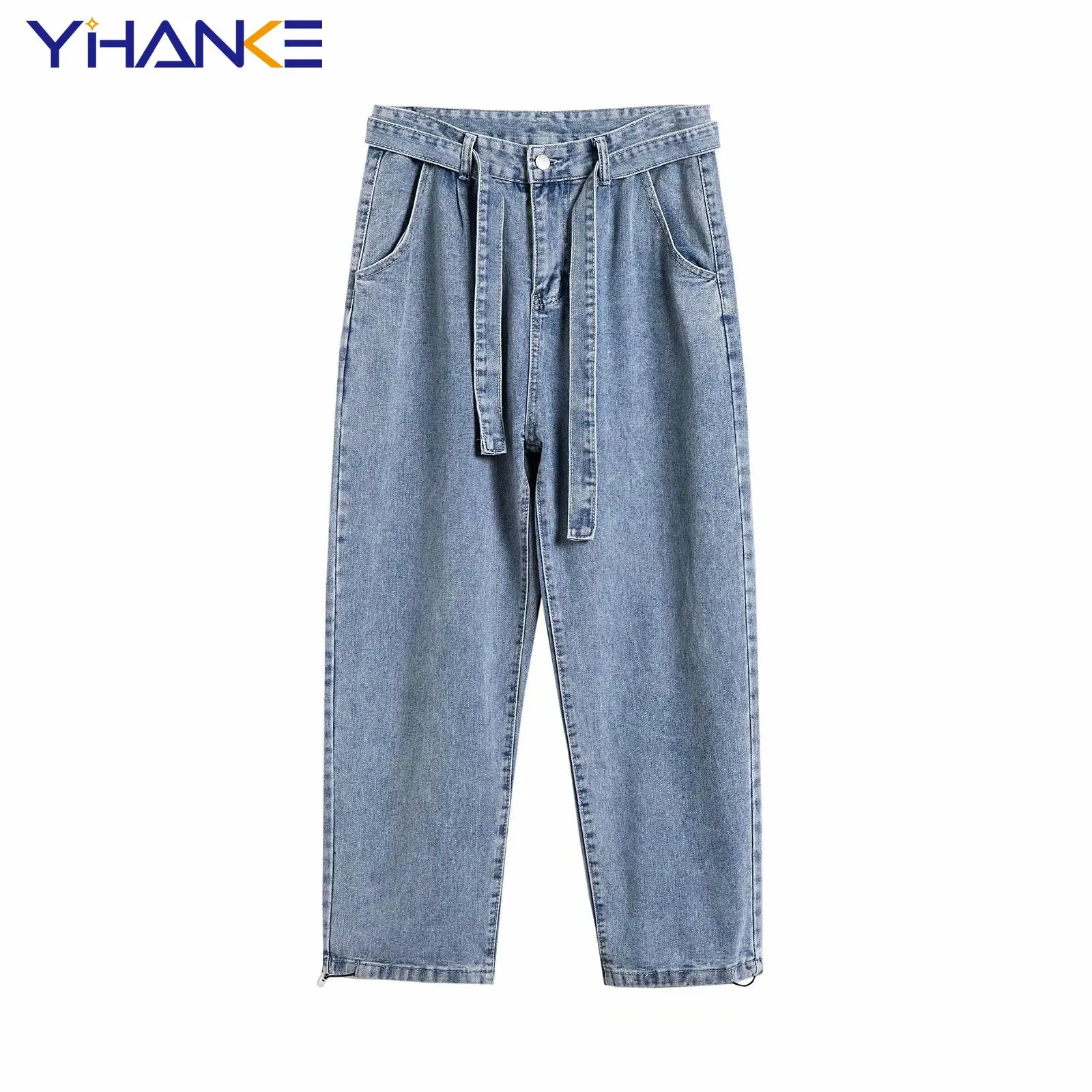 Men's Jeans Y2k Trend Retro Washed Loose Wide-leg Pants Solid Color Loose Casual Harajuku Fashion Streetwear Pants штаны мужские