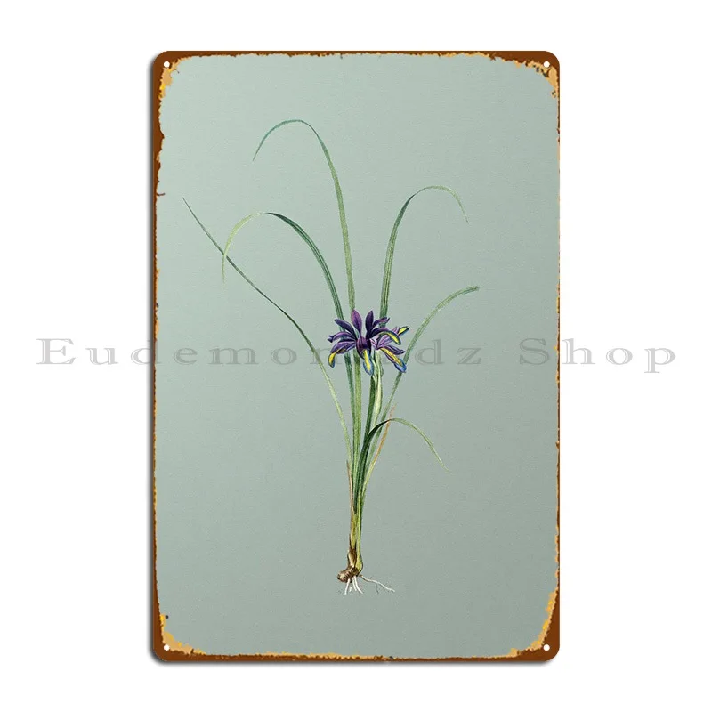 

Трава листья ирис на зеленом металлическом знаке стена пещера стена паб Печатный клубный жестяной знак плакат