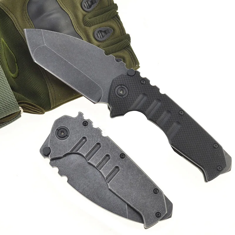 

Heavy duty D2 steel blade outdoor folding knife High hardness Wilderness survival Fishing Self-Defense knife EDC tool