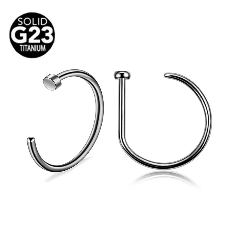 

200 шт./лот ASTM F136 G23 титановые 20 г/18 г CZ драгоценный камень D-образные кольца для носа винт для пирсинга гвоздик для пирсинга тела оптовая продажа
