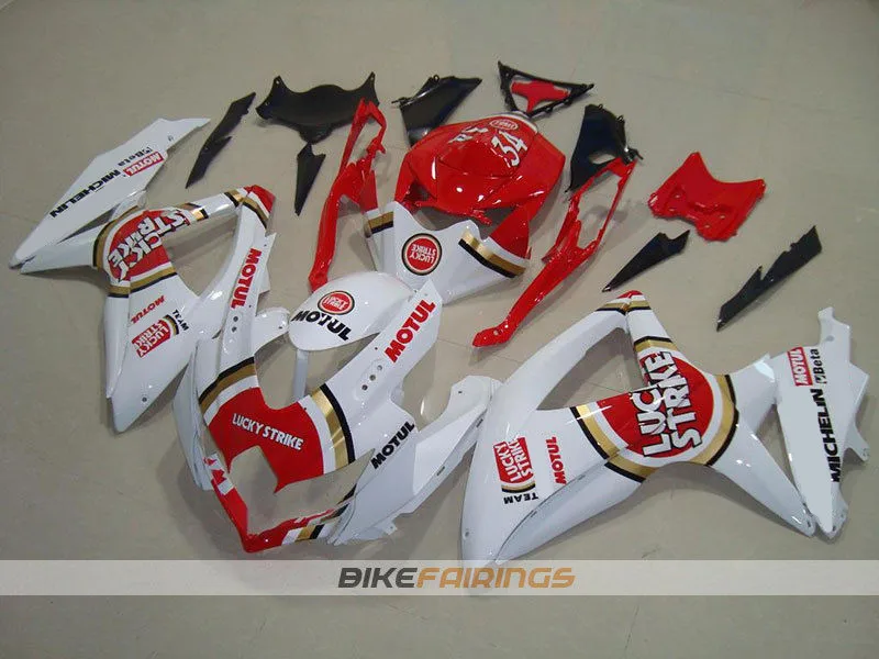 

4Gifts New ABS Fairings Kit Fit For SUZUKI GSXR600 GSXR750 08 09 10 R600 R750 K8 GSXR 600 750 2008 2009 2010 Custom Lucky Red