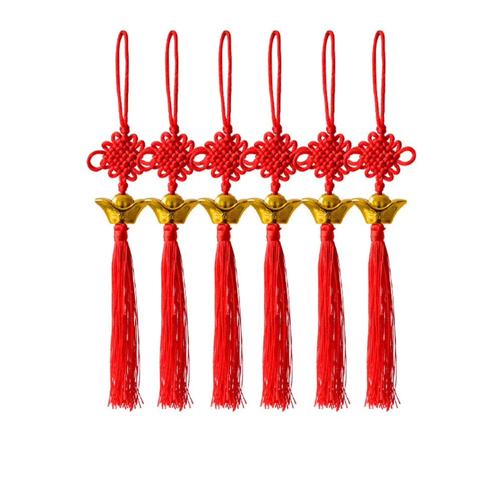 

2022 Red Lantern Chinese Knot Tassels Ornaments Chinese New Year Tree Decoration Spring Festival Bonsai Pendant Home Decor