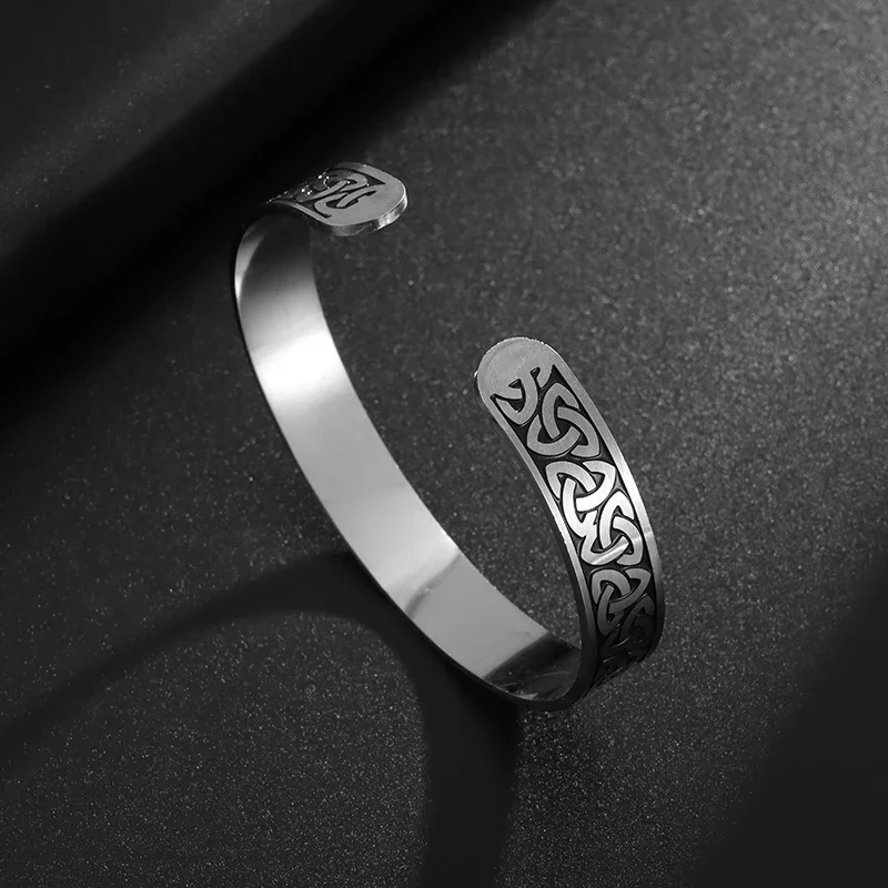 Браслет Регулируемый из нержавеющей стали в кельтском стиле с троицким узлом