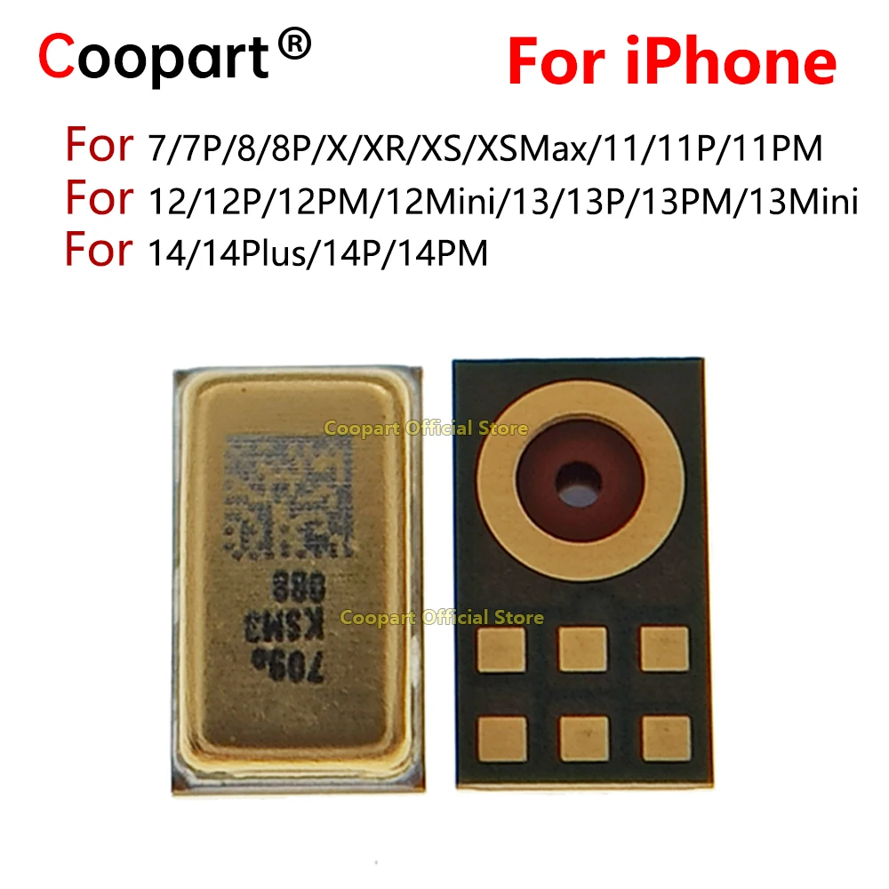 Внутренний микрофон Coopart для iPhone 11, 12, 13, 14 Pro Max Mini X XS XR 7, 8 Plus, детали для фиксации динамика на гибком кабеле (art.: 3920ca7668fa8) - 3920ca7668fa8