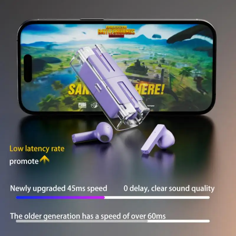 

Semi-in-ear Headphones Low-delay Music Earphones Noise Reduction Earbuds 5.0 Touch Smart Sports Headset