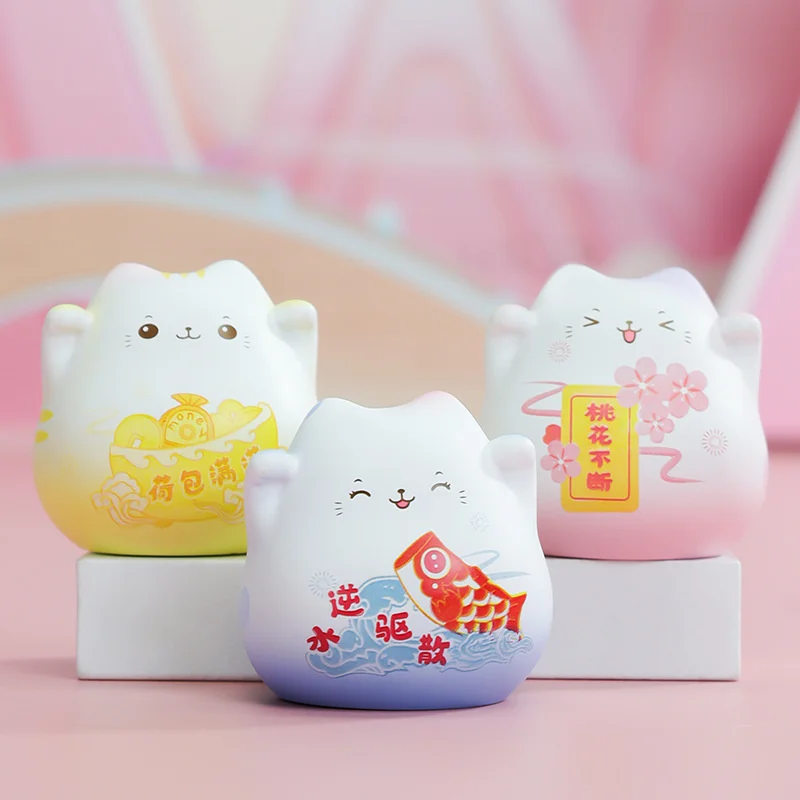 Креативная счастливая кошка искусственная полимерная кукла домашние поделки