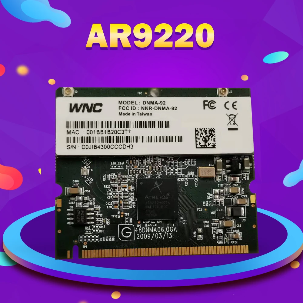 

Wireless Network Card Atheros AR9220 Compex WLM200NX 802.11a/b/g/n Dual Band 2.4/5GHz 300Mbps WiFi Wireless Card