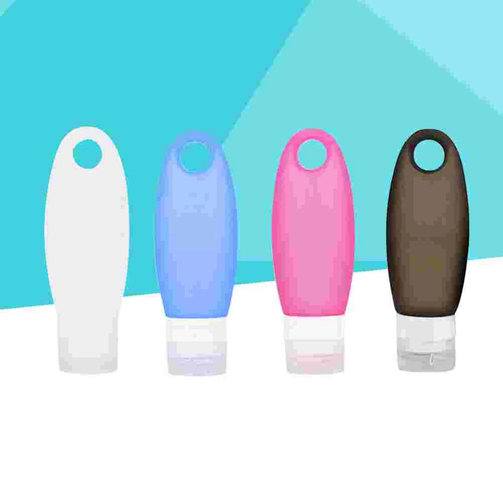 

Набор герметичных силиконовых бутылок для путешествий, 4 шт., контейнер для хранения шампуня, туалетных принадлежностей, лосьона (синий + бел...