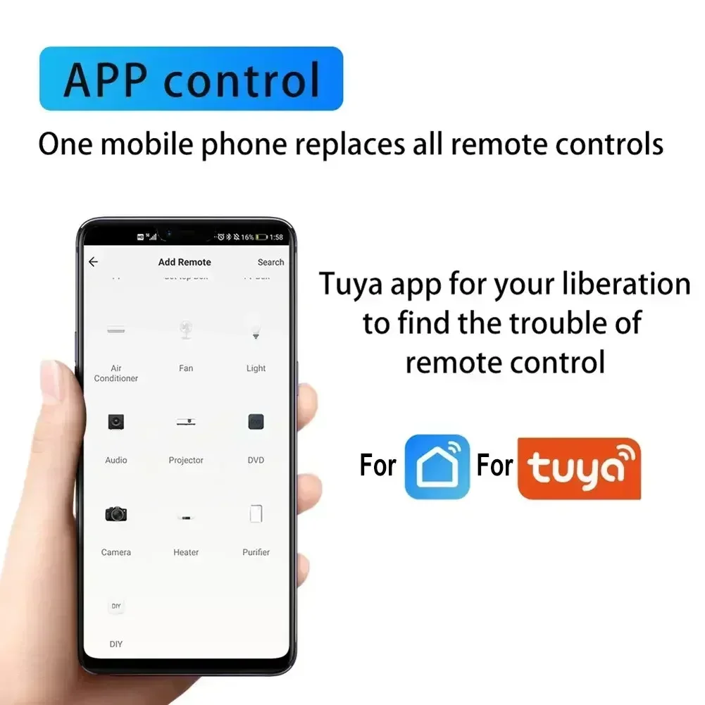 Tuya WiFi ИК-пульт дистанционного управления Life APP Замените пульт для телевизора DVD AC