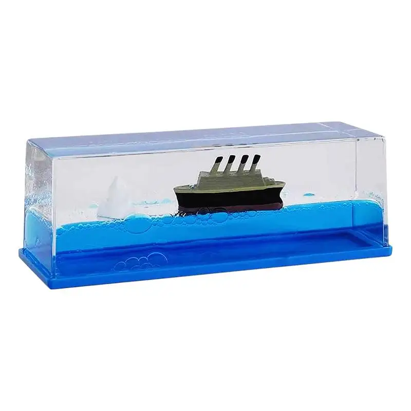 

Ship Model For Desk Unsinkable Cruise Ship Iceberg Model Fluid Drift Bottle Floating Acrylic Model Room Decor Birthday Gifts For